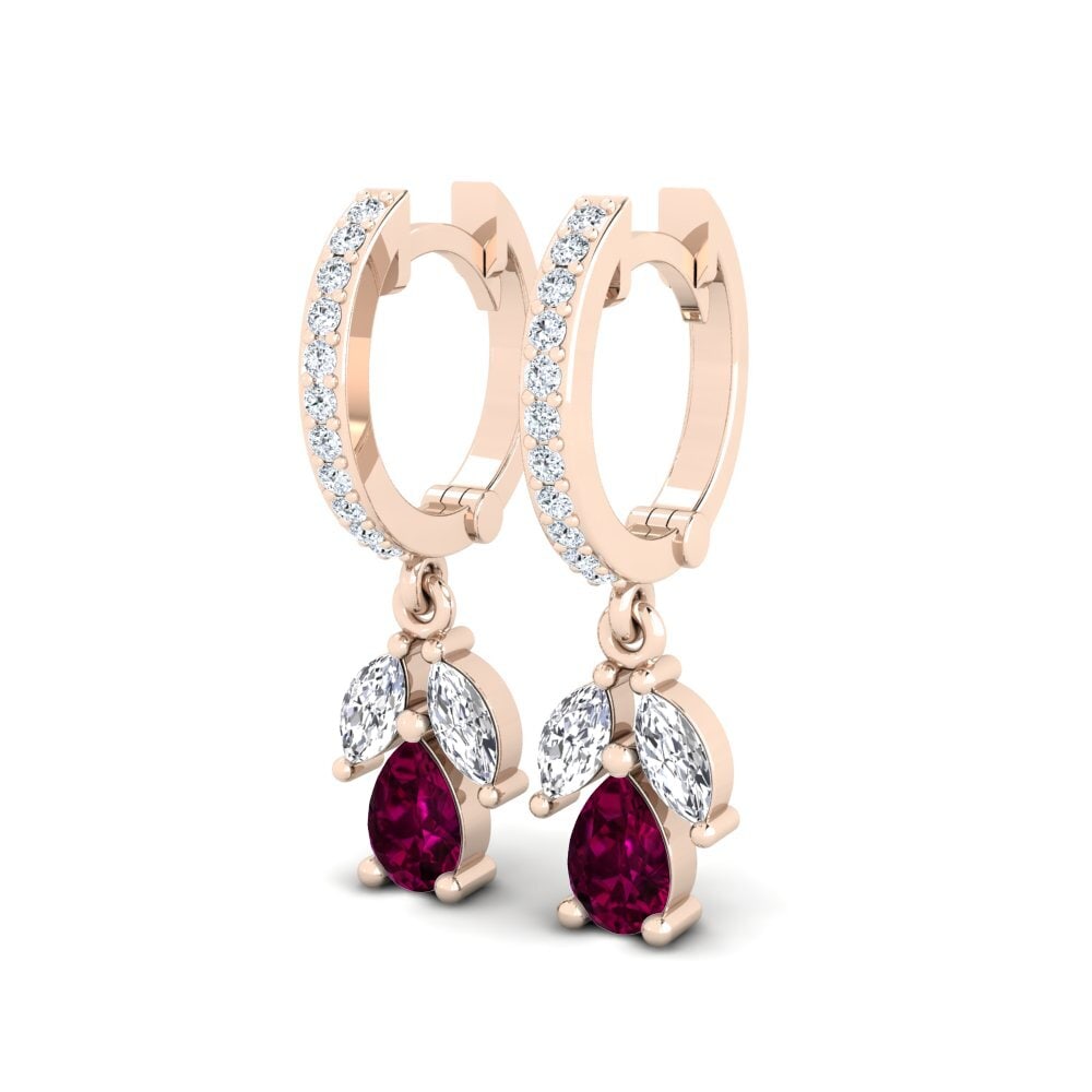 18ct Rose Gold Rhodolite Garnet Women's Earring Bailee