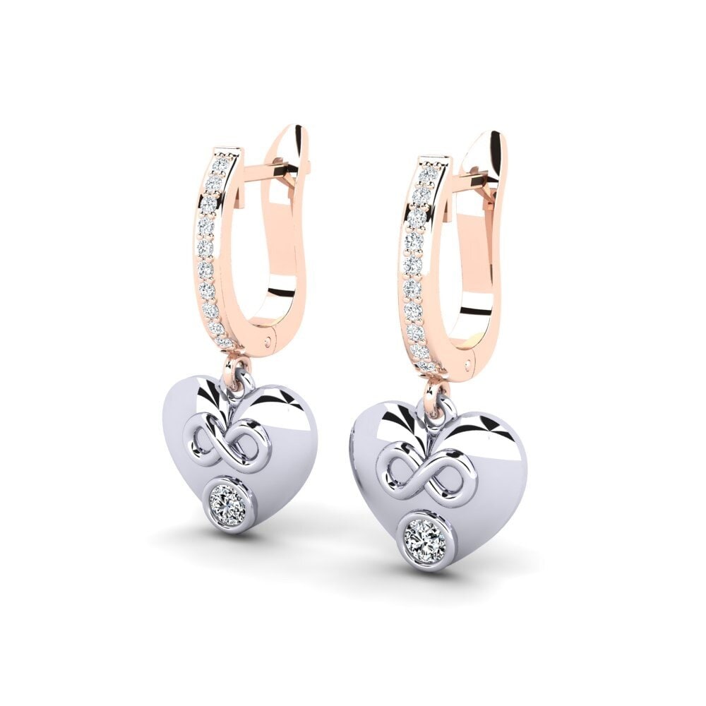 14k Oro Rosa & Blanco Pendiente de mujer Balcan