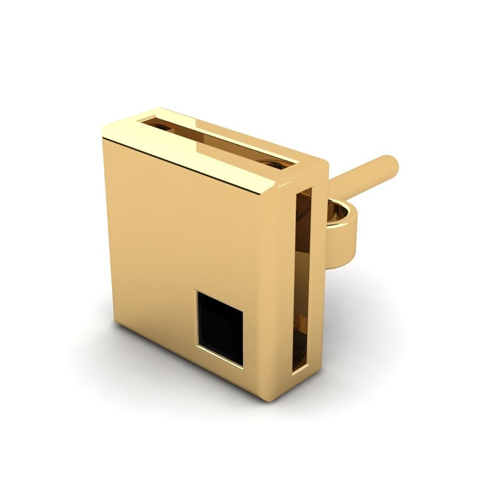 9k Oro Amarillo Princesa Pendiente para hombre Balendin