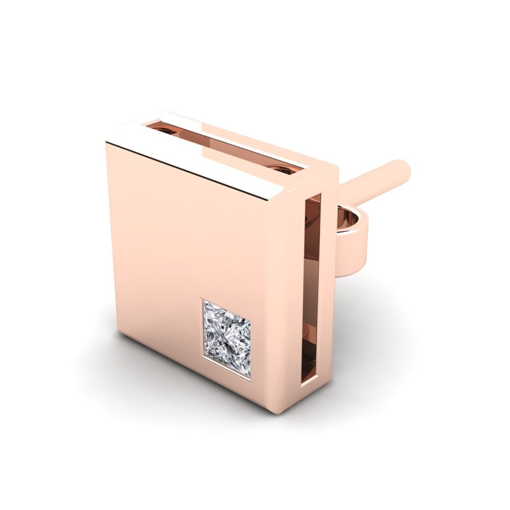14k Rose Gold Diamond Men's Earring Balendin