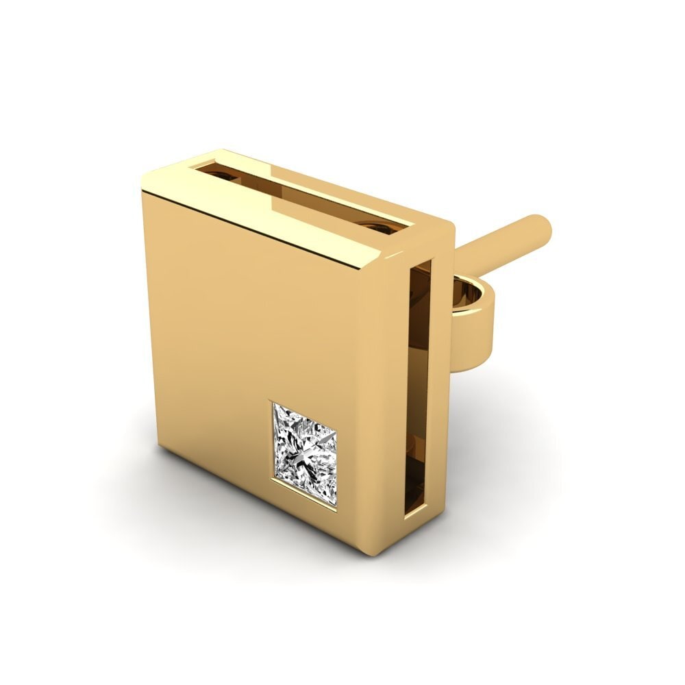 18k Oro Amarillo Moissanita Pendiente para hombre Balendin