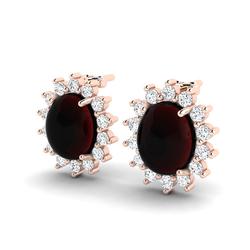 red-375 Cabochon Granada Brincos Feminino Balendu