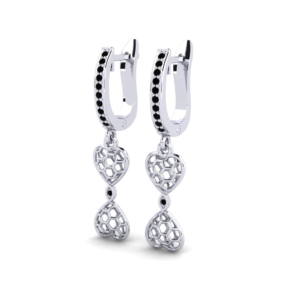 Saphir noir Boucle d'oreille femme Balkan