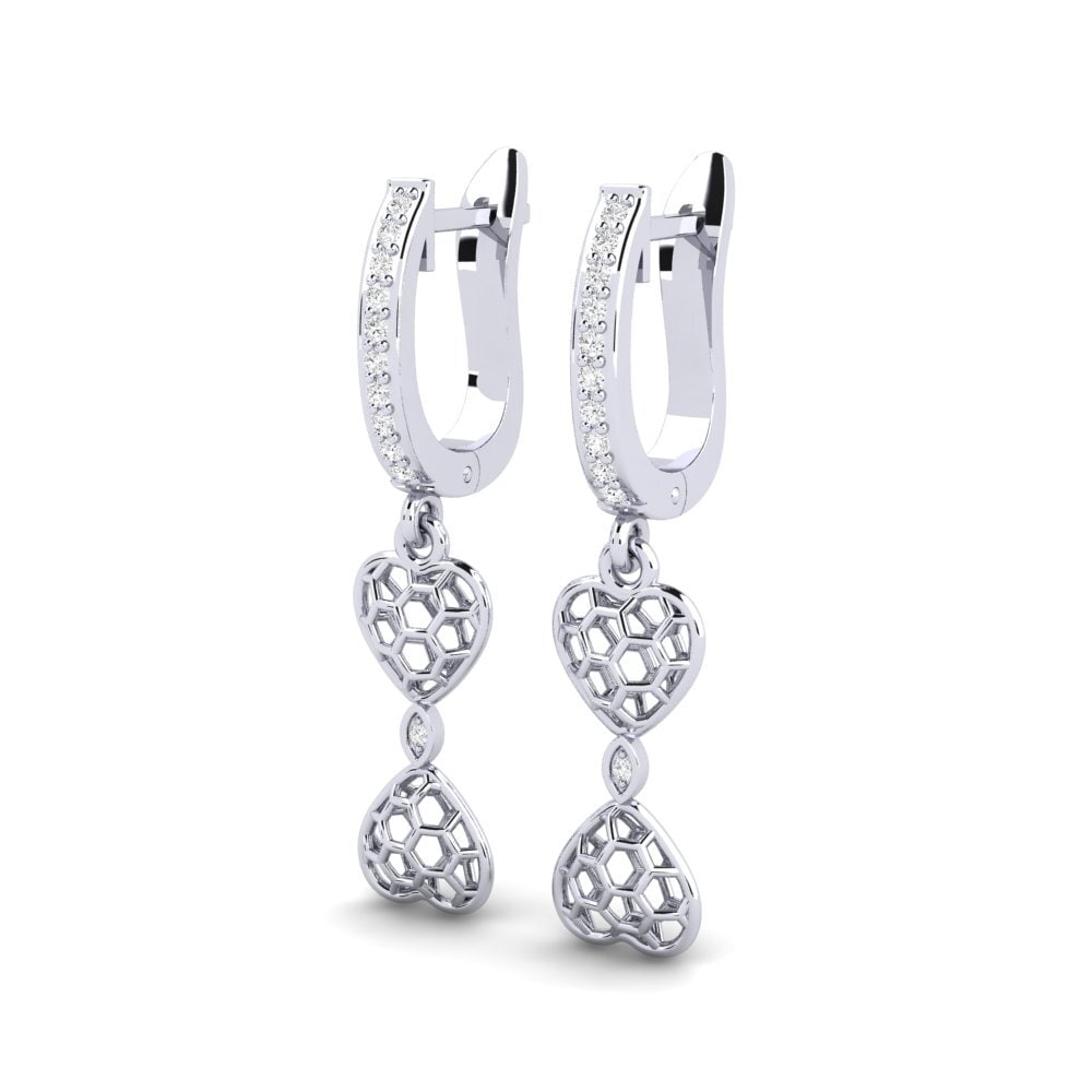 Saphir Blanc Boucle d'oreille femme Balkan