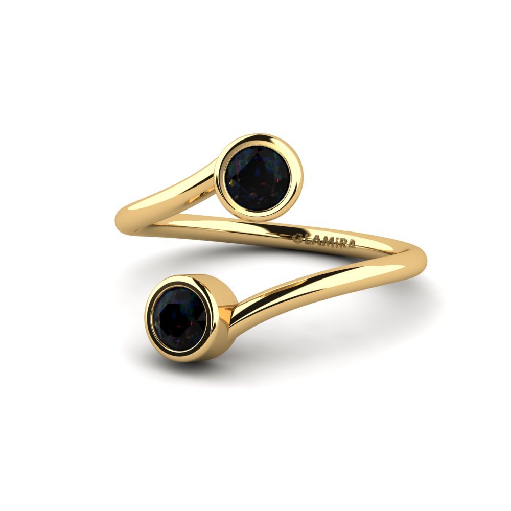 Schwarzer Opal Verlobungsring Bally