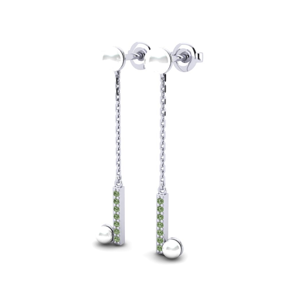 950 Platin Grüner Diamant Damen ohrring Baltas