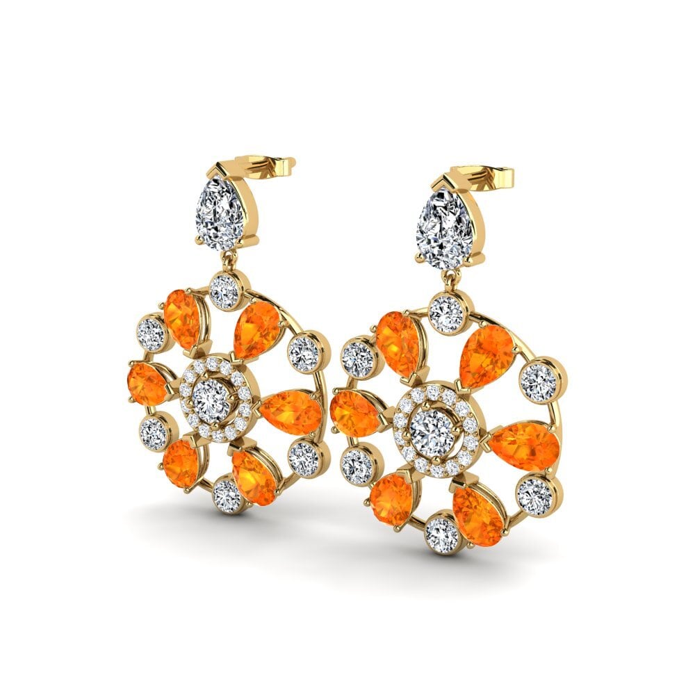 Orange Sapphire Women's Earring Bandah