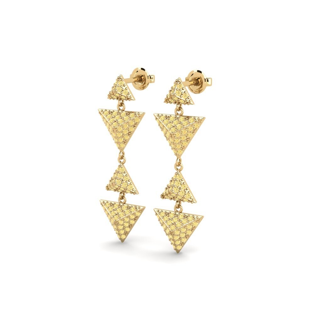 Gele Diamant Dames Oorbellen Barbauld