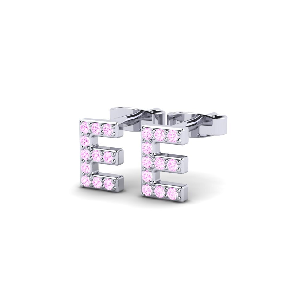 18ct White Gold Pink Sapphire Women's Earring Barbra E