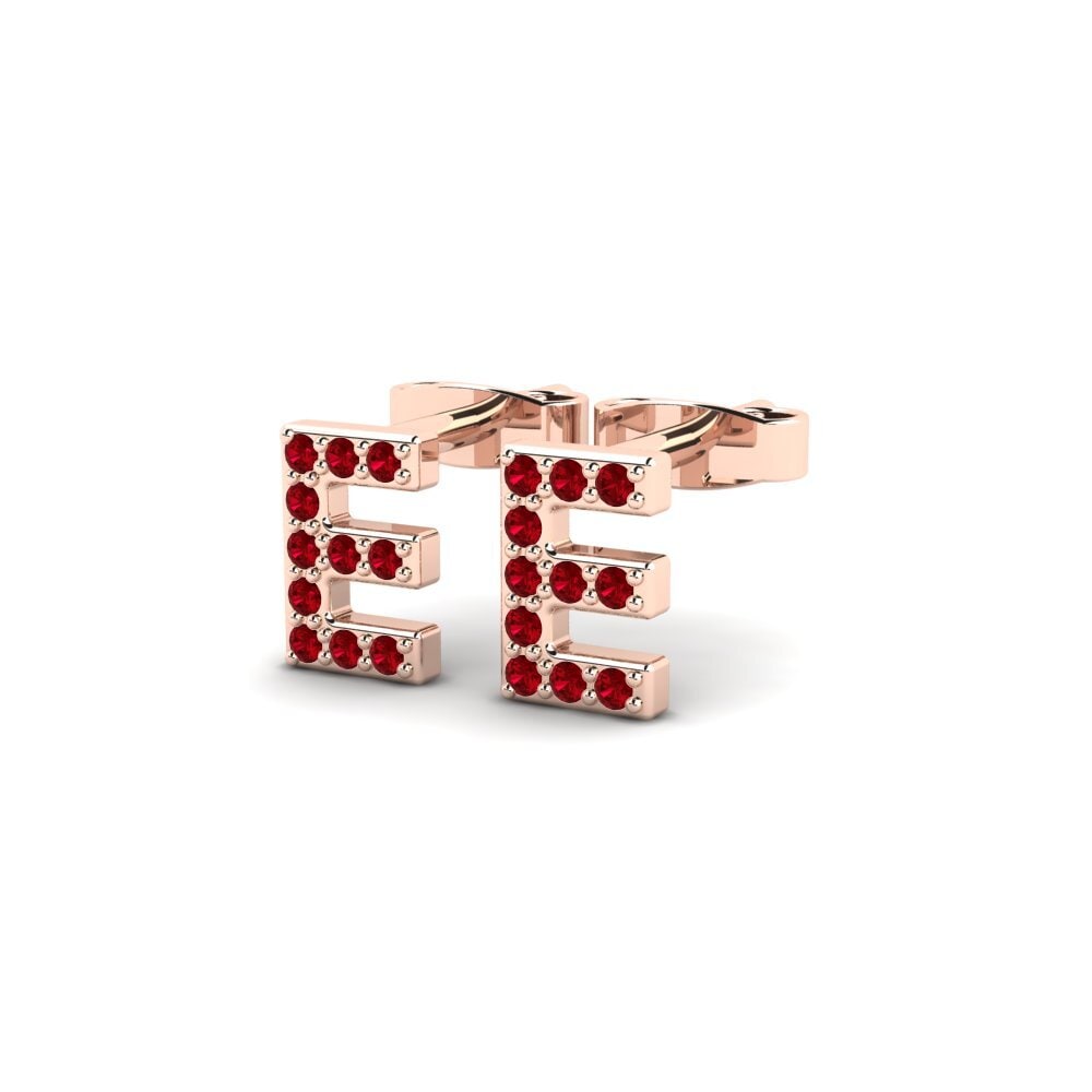 14k Oro Rosa Circonita Roja Pendiente de mujer Barbra E