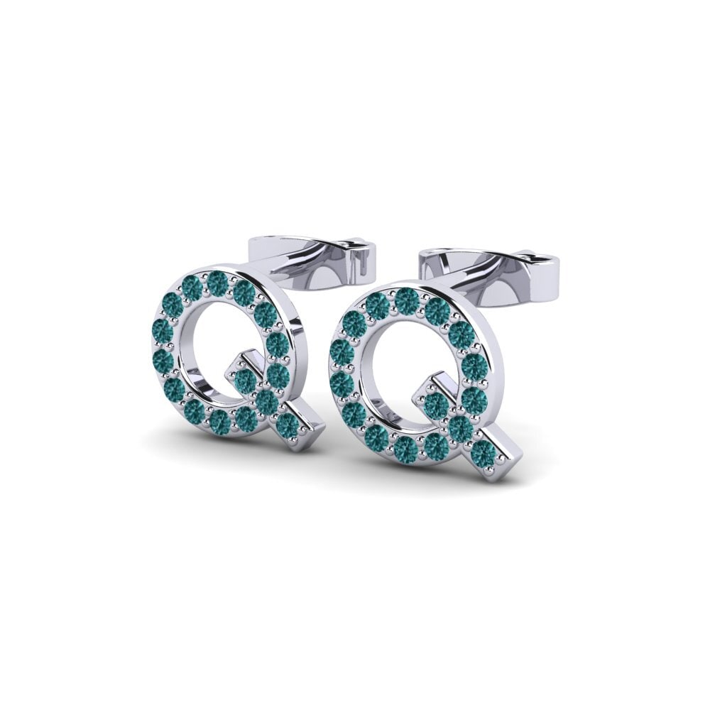 Blue Diamond Women's Earring Barbra Q