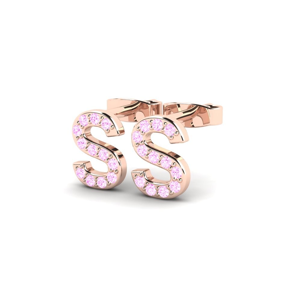 Oro Rosso 375 Zaffiro Rosa Orecchino da donna Barbra S