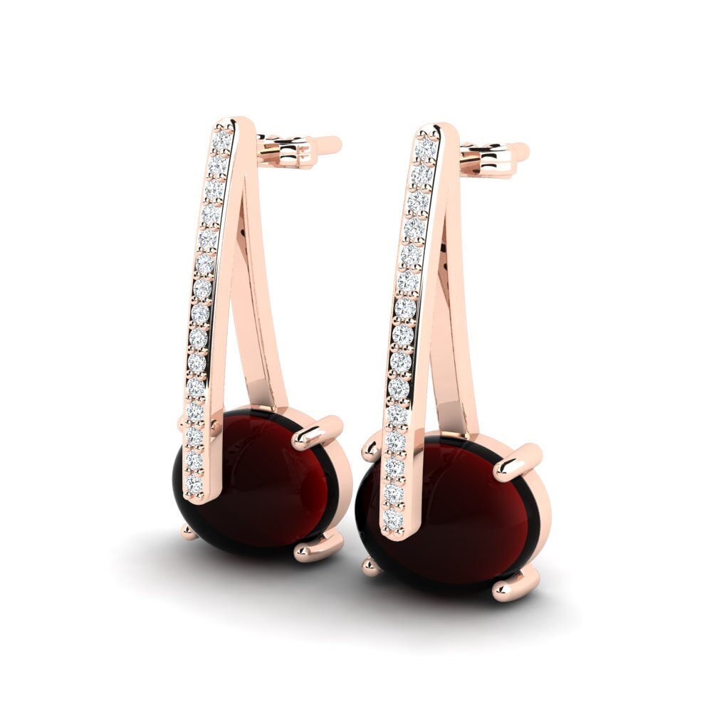 red-375 Cabochon Granada Brincos Feminino Barindra