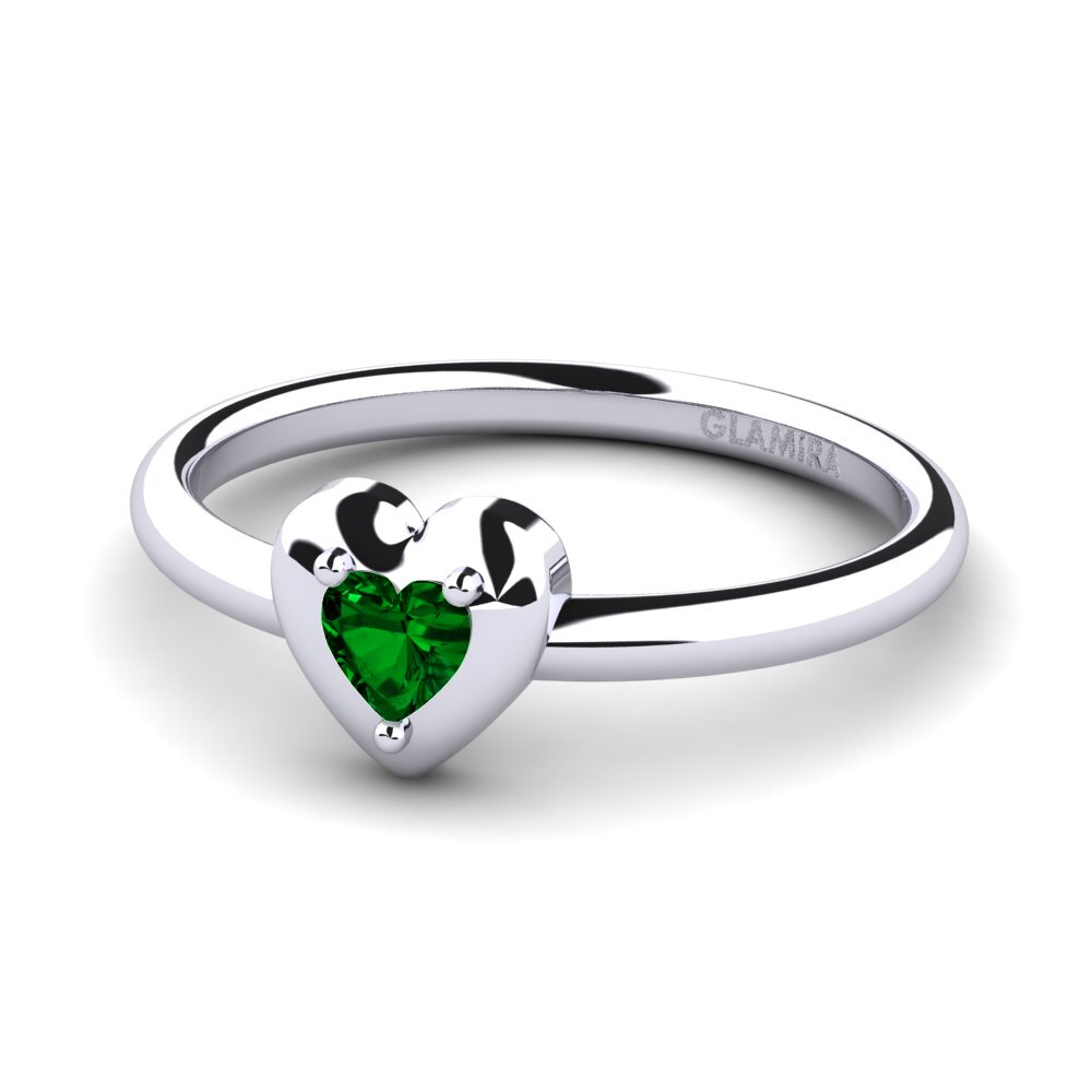Heart Green Zirconia Ring Barma