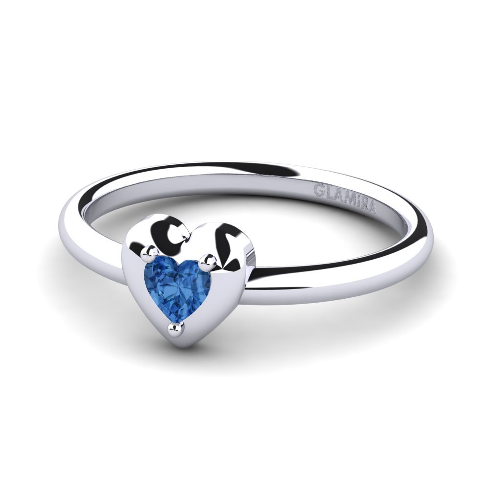 Zircônia azul escuro Anel Barma