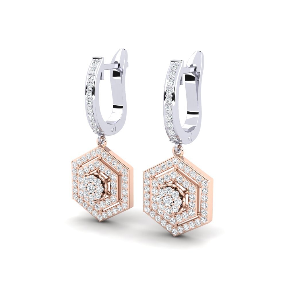 14ct White / Rose Gold Women's Earring Baroquela