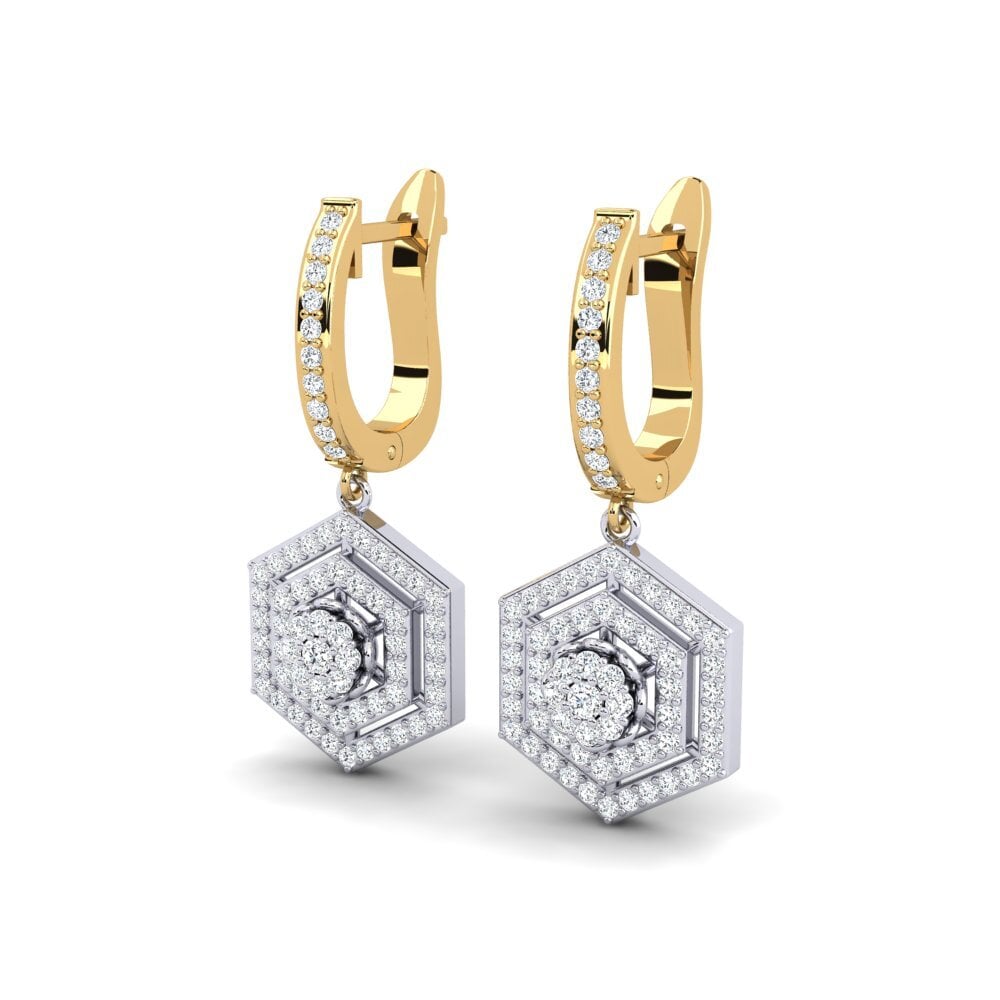 14ct Yellow / White Gold Women's Earring Baroquela