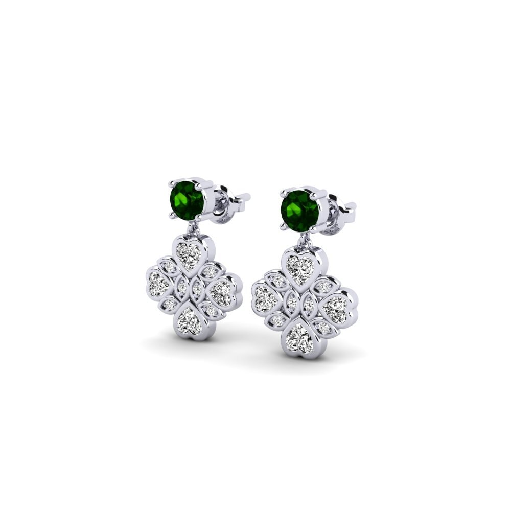 Oro Bianco 375 Tormalina Verde Orecchino da donna Barthian