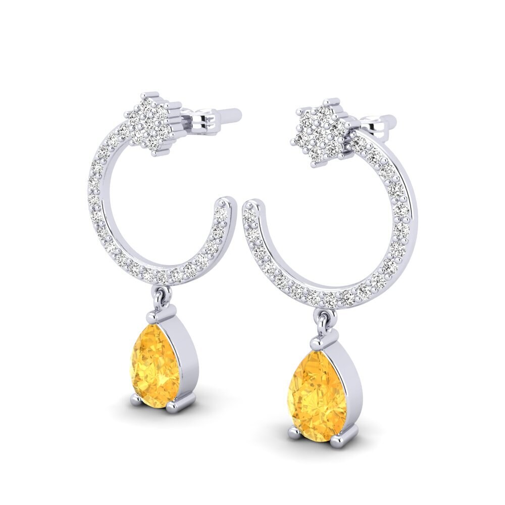 Pear Citrine Women's Earring Basil