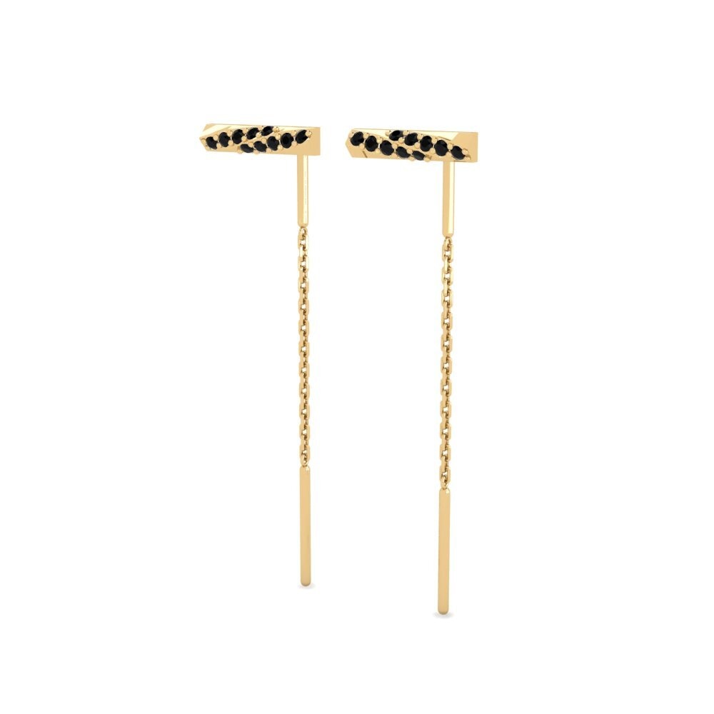 Zafiro negro Pendiente de mujer Basoke