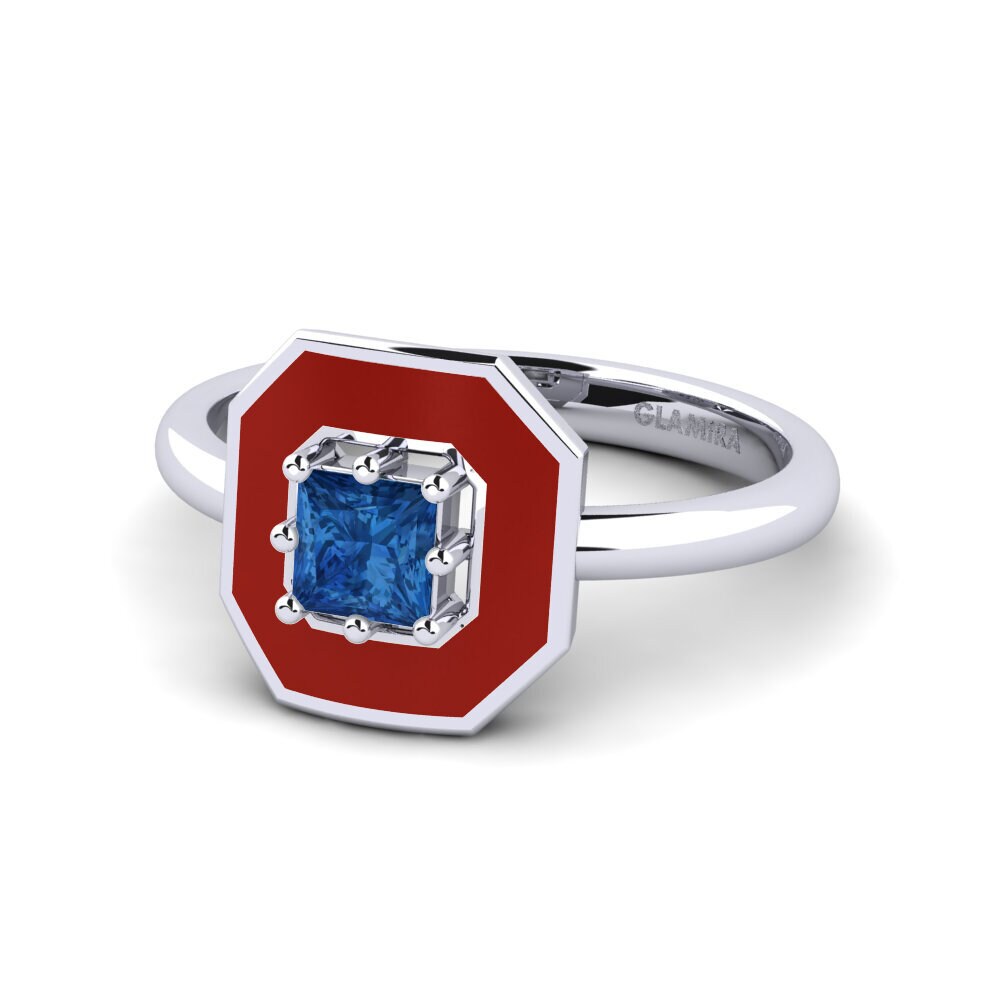 Dunkelblauer Zirkonia Ring Bassignac