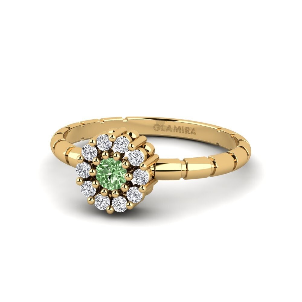 Diamante Verde Anillo de compromiso Baster
