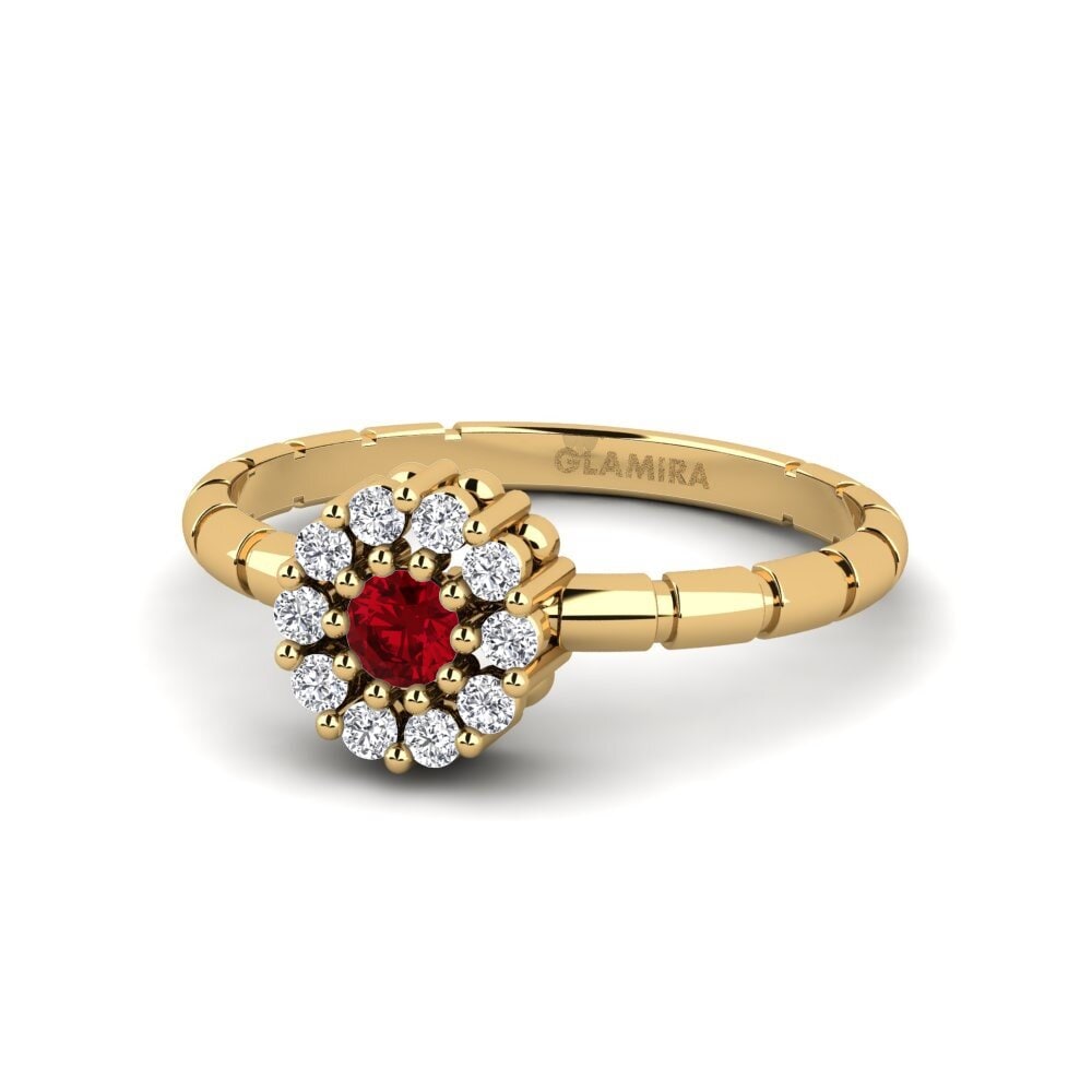Circonita Roja Anillo de compromiso Baster