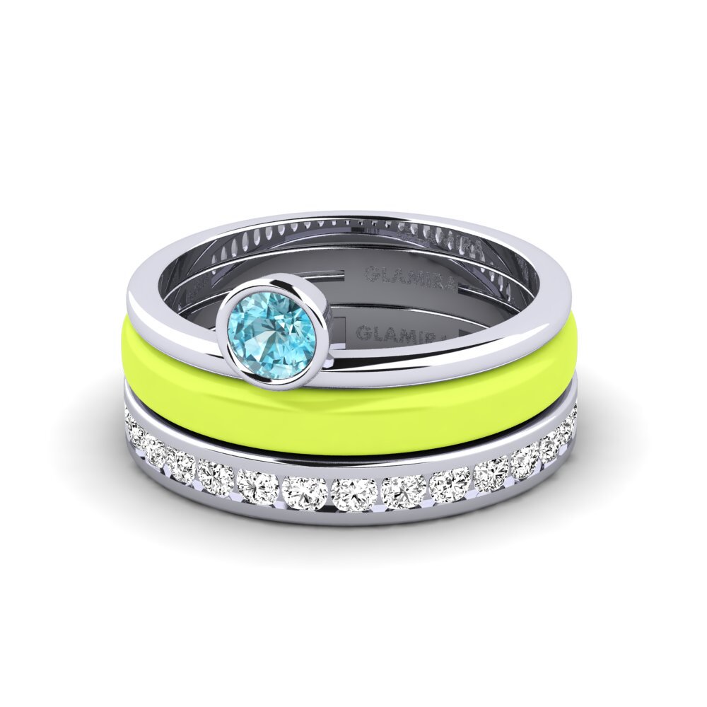 Blauer Zirkon Ring Bavegels - E