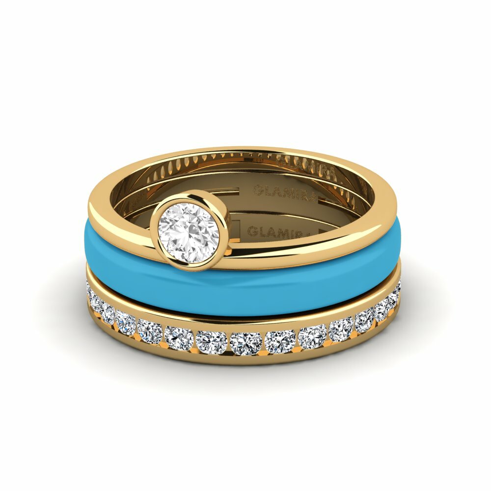 Solitaire Pave White sapphire Engagement Rings
