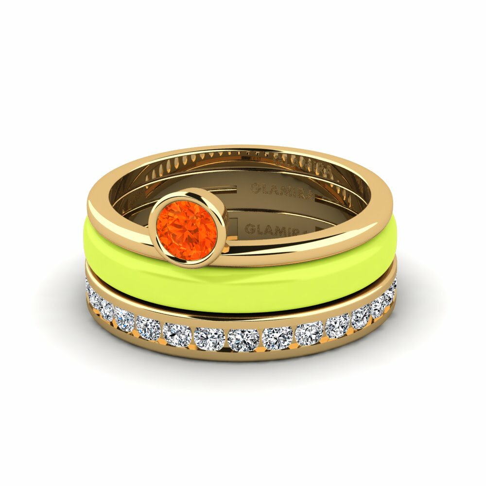 Bagues de fiançailles Opale de Feu Solitaire Pavé