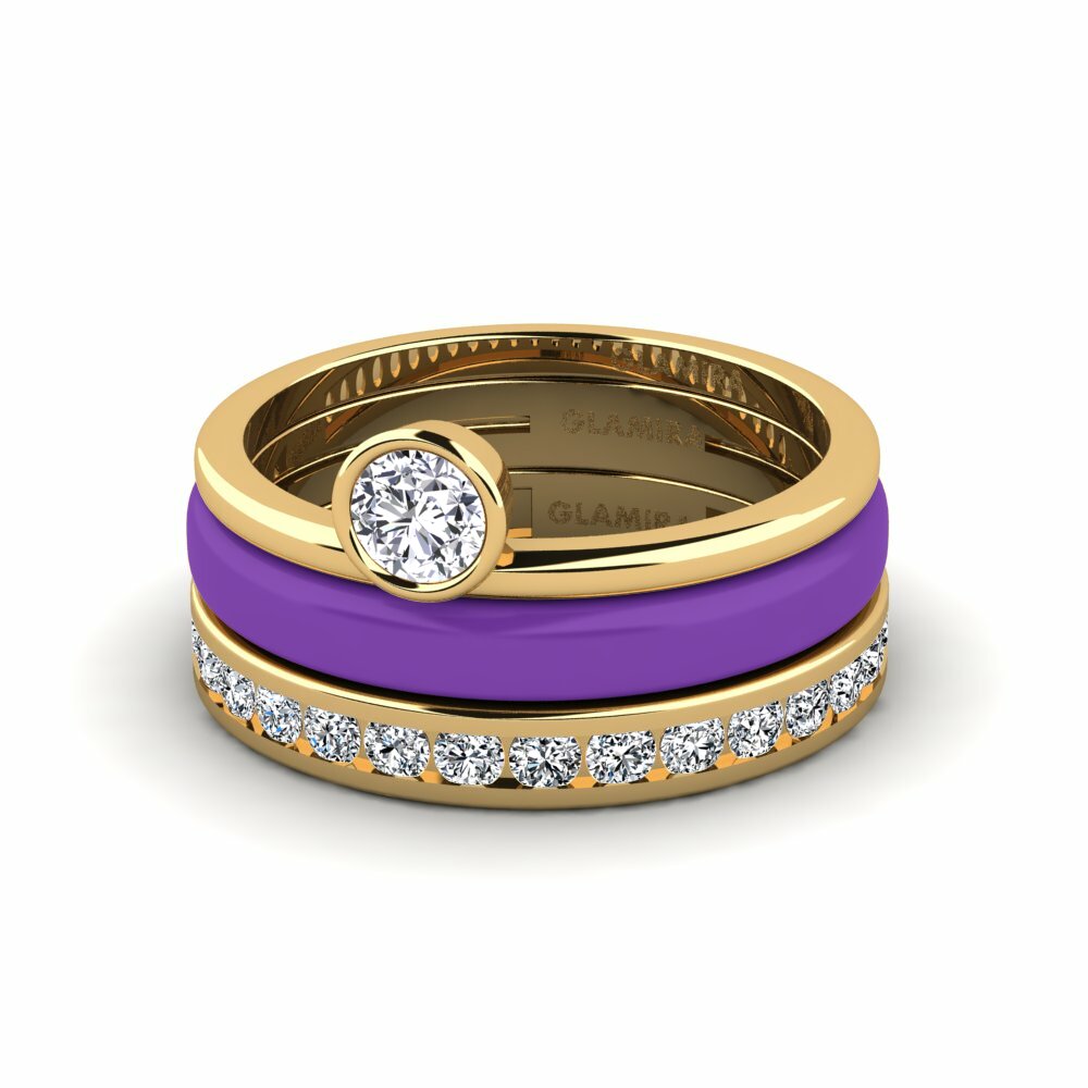 Bagues Diamant De Synthèse Solitaire Pavé