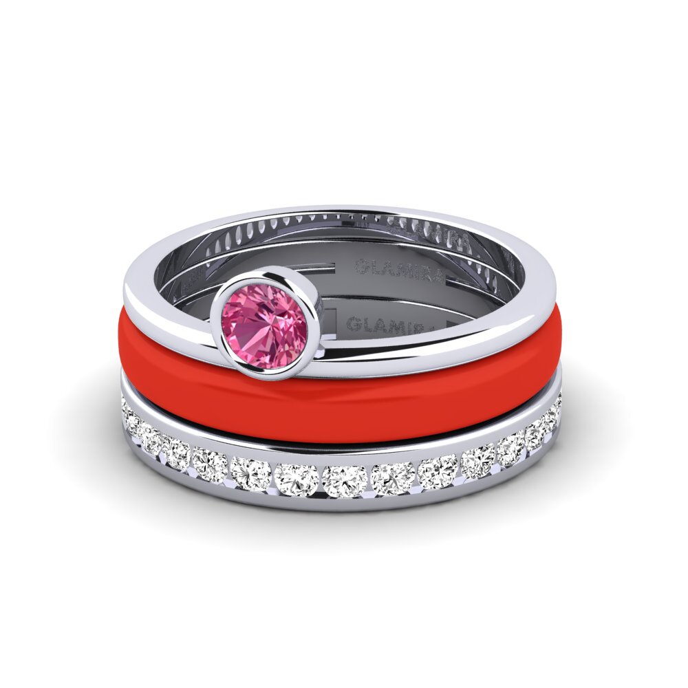 Rosa Turmalin Ring Bavegels - E