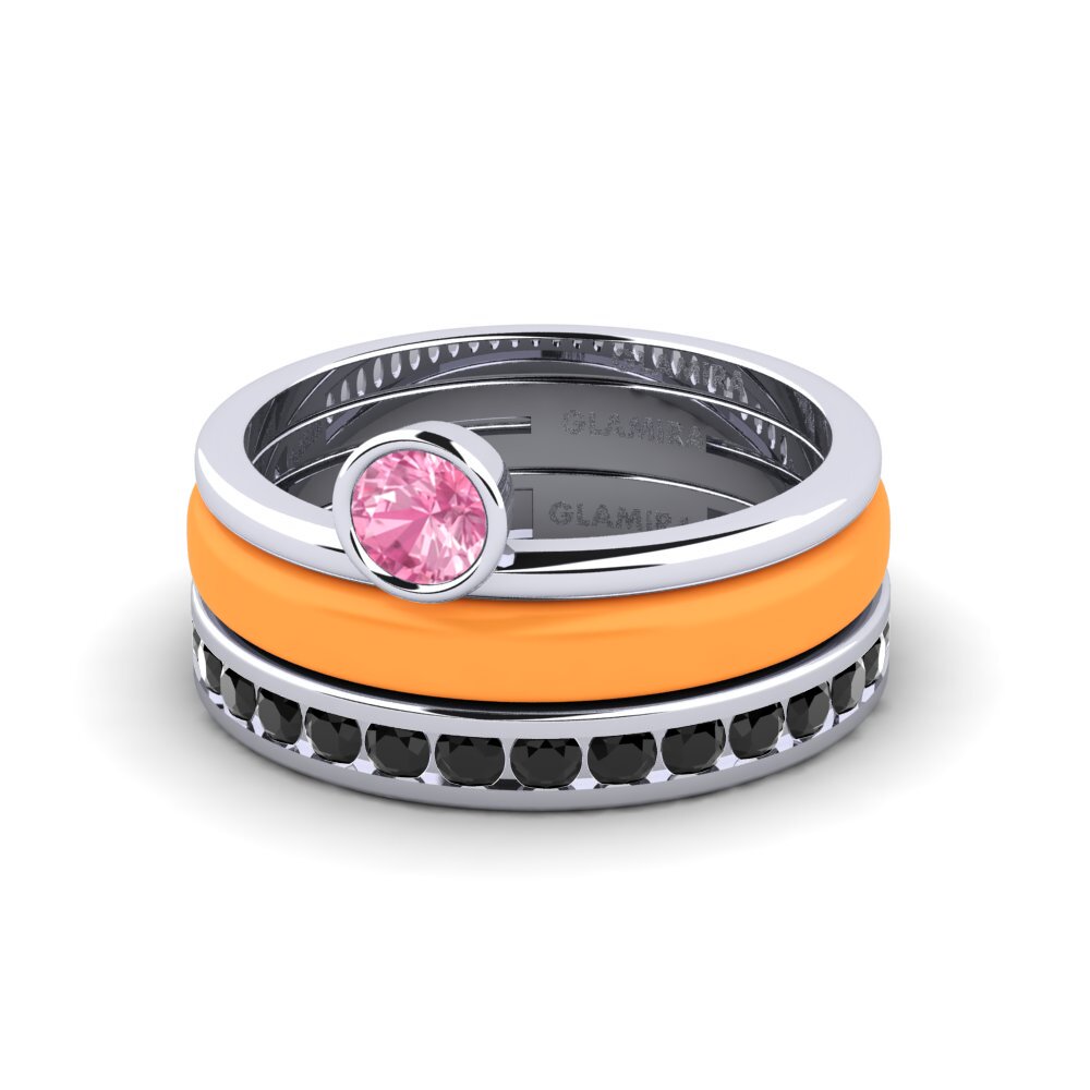 Rosa Saphir Ring Bavegels - E