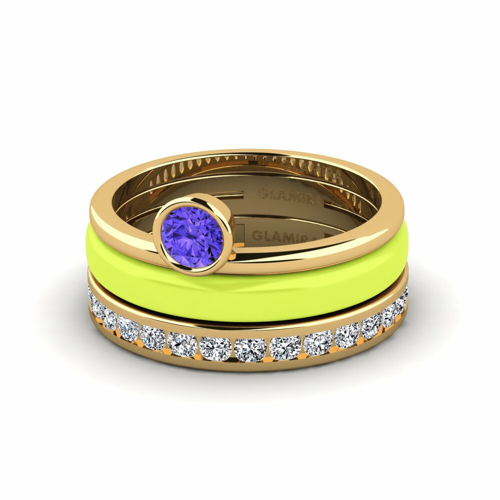 Bagues Tanzanite Solitaire Pavé