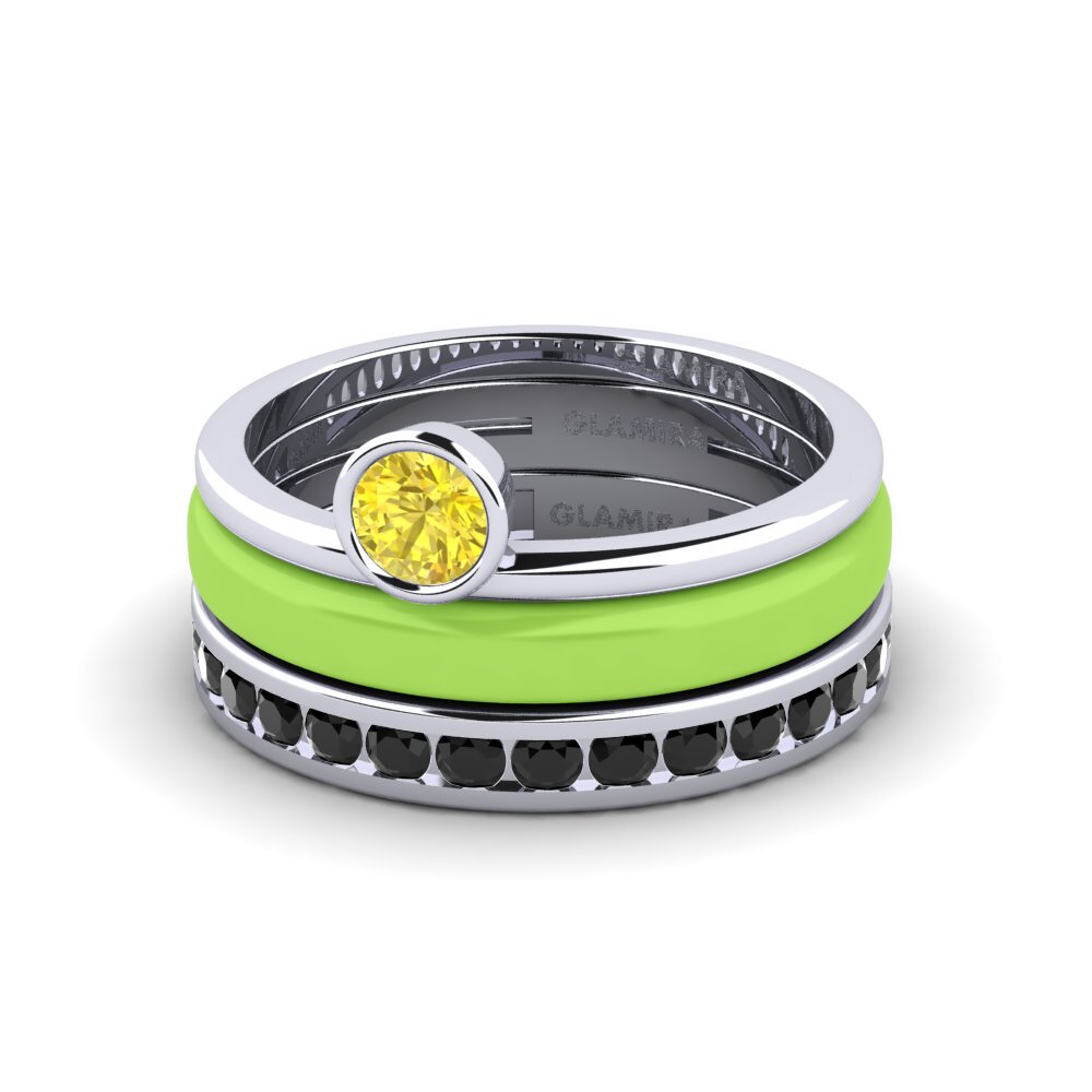 Zafiro amarillo Anillo Bavegels - E