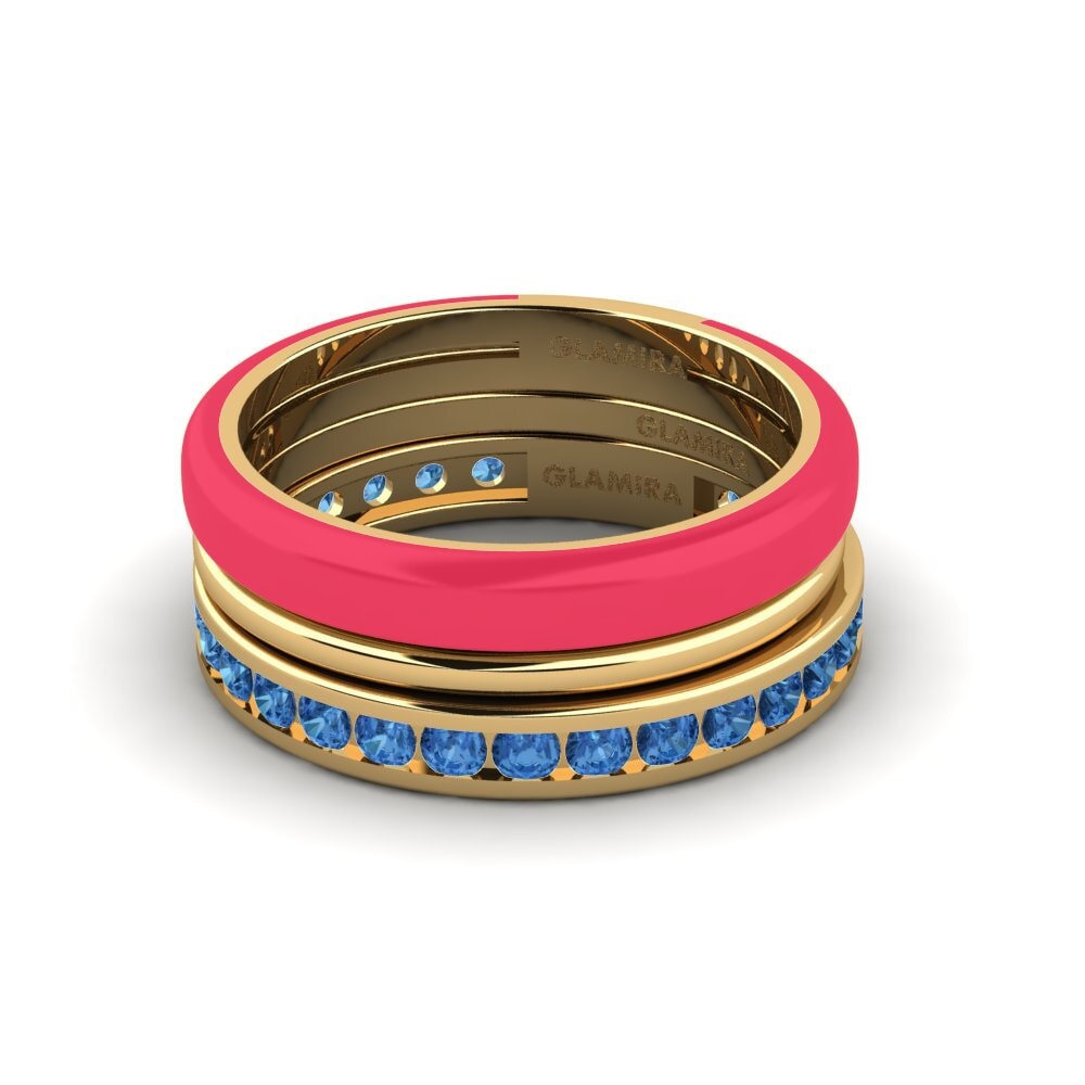 Dunkelblauer Zirkonia Ring Bavegels - F