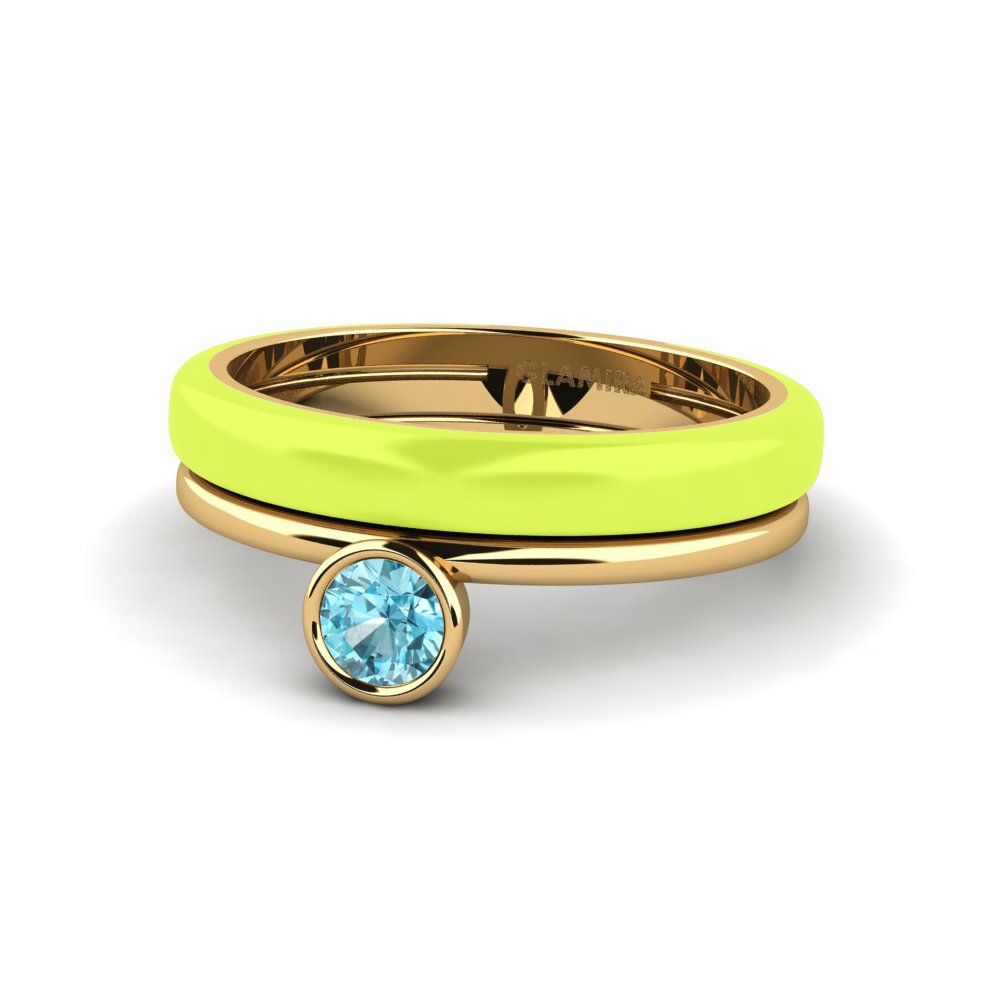 Blauer Zirkon Ring Bavegels - H