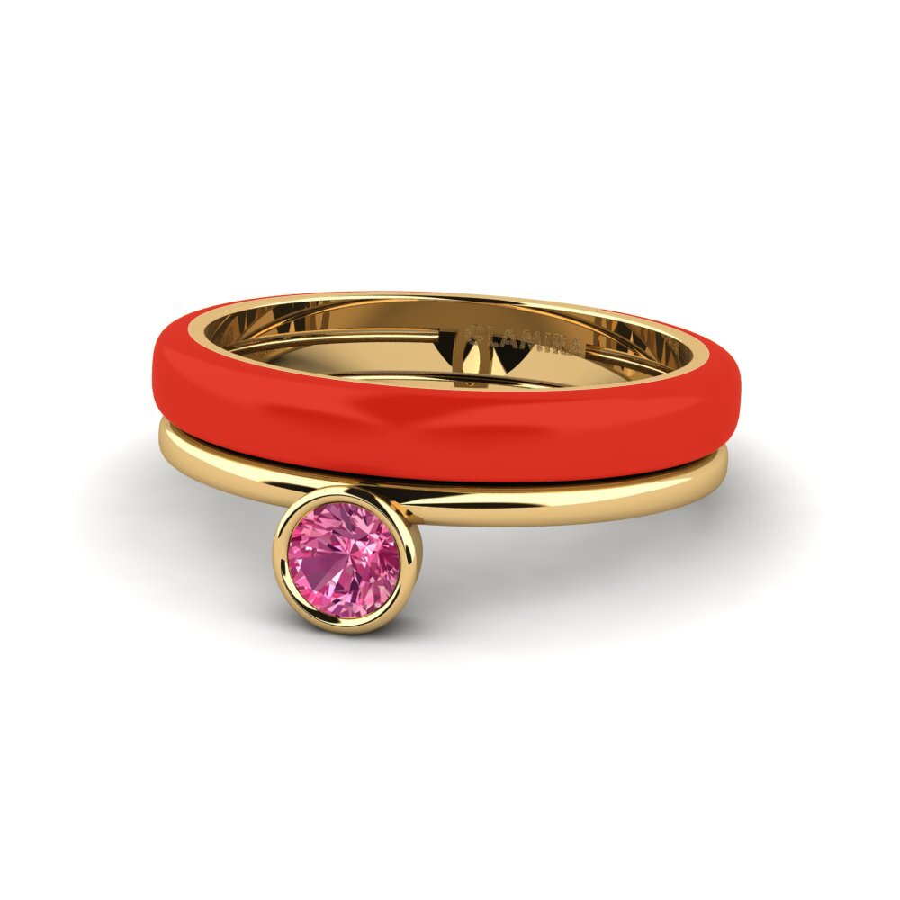 Rosa Turmalin Ring Bavegels - H