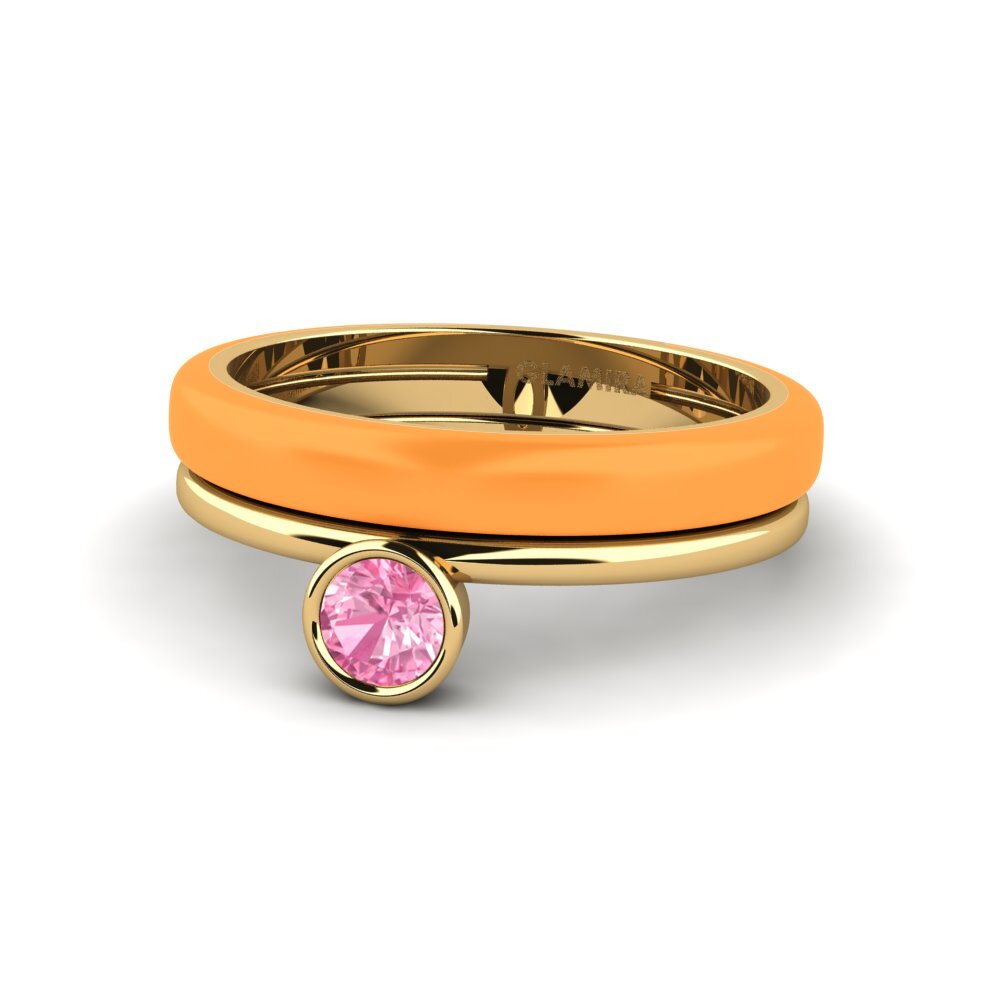 Rosa Saphir Ring Bavegels - H