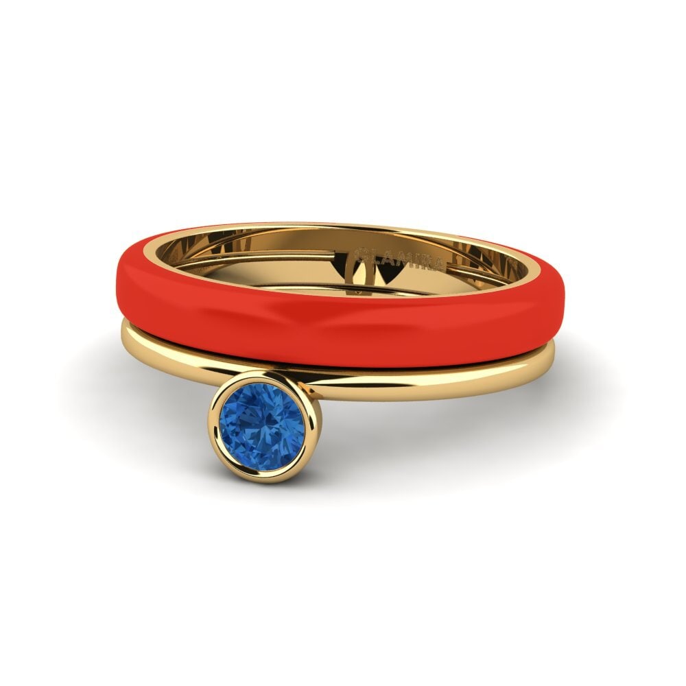 Dunkelblauer Zirkonia Ring Bavegels - H