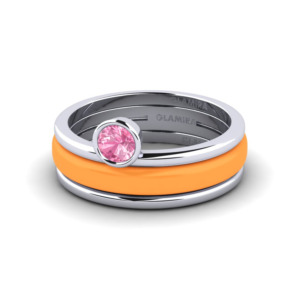 Rosa Saphir Ring Bavegels - M