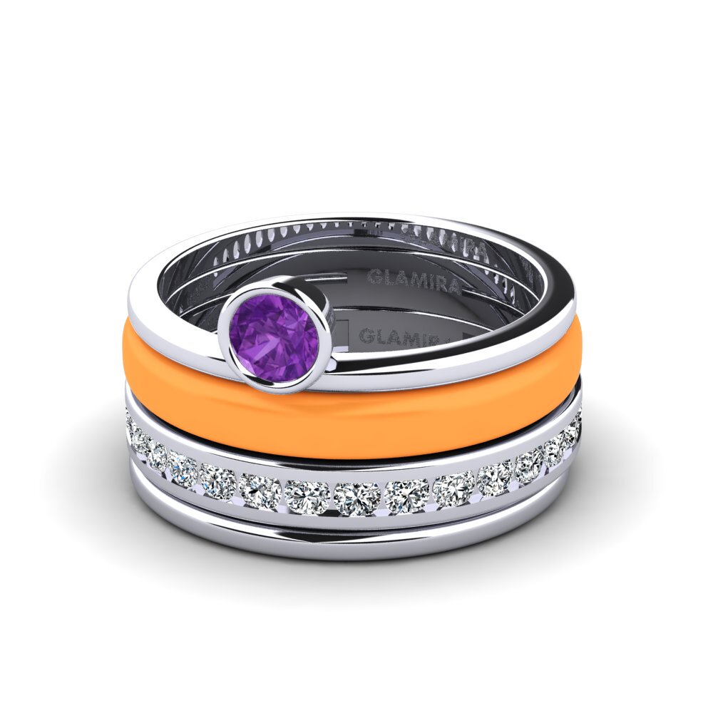 Weiß-Silber Ring Bavegels - N