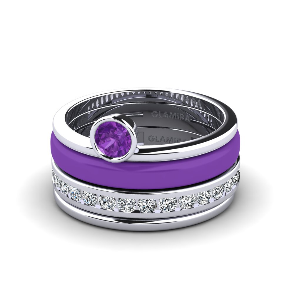 Weiß-Silber Ring Bavegels - N