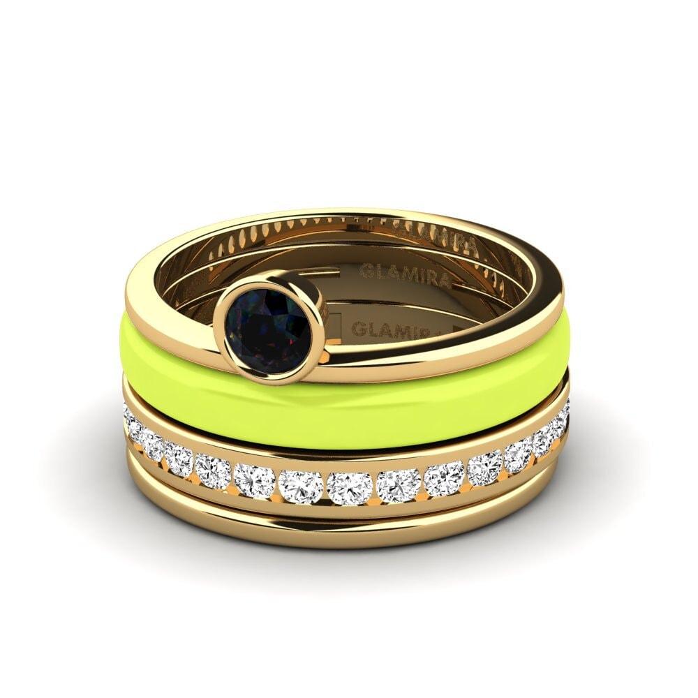 Schwarzer Opal Ring Bavegels - N