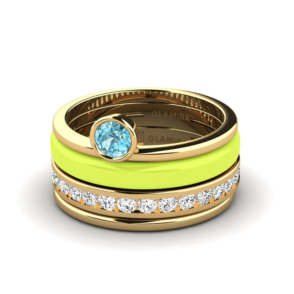 Blauer Zirkon Ring Bavegels - N