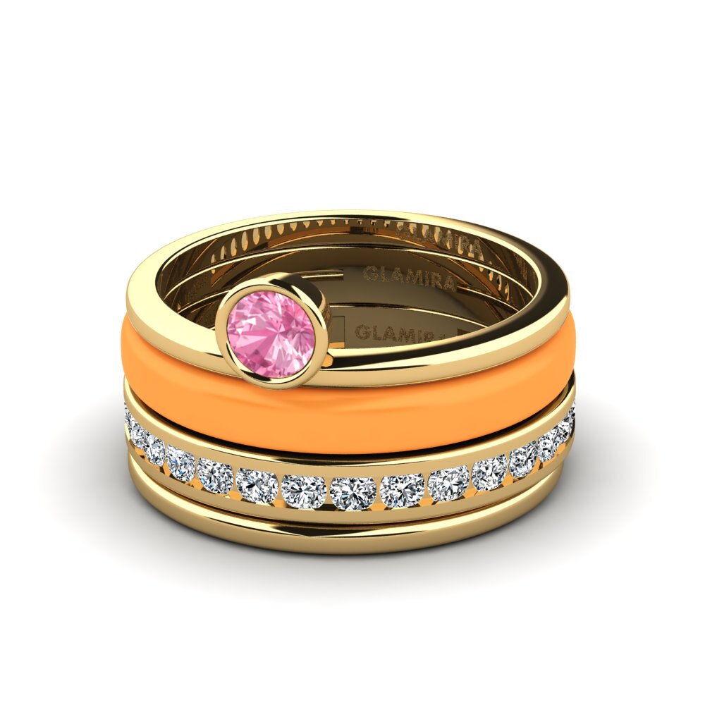Rosa Saphir Ring Bavegels - N