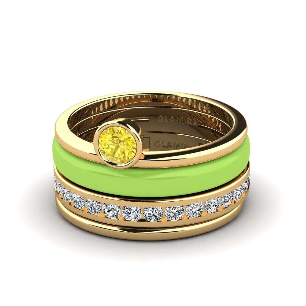 Zafiro amarillo Anillo Bavegels - N