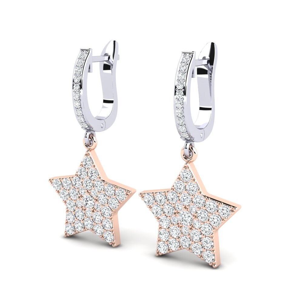 14ct Rose / White Gold Women's Earring Bavure