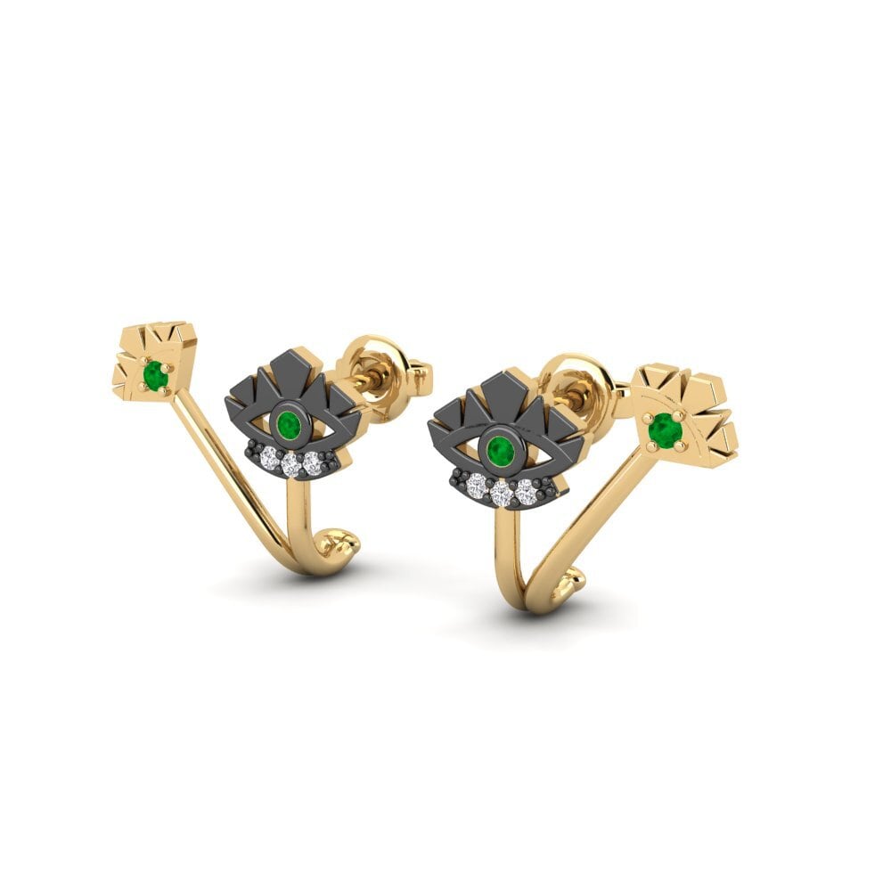 Émeraude Boucle d'oreille femme Bay