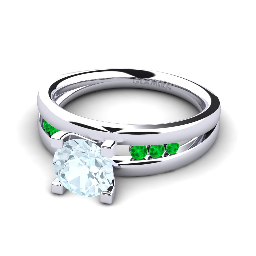 Aguamarina Anillo de compromiso Bayamine 1.0 crt